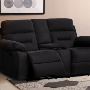 Gala Fabric Black - Loveseat Console